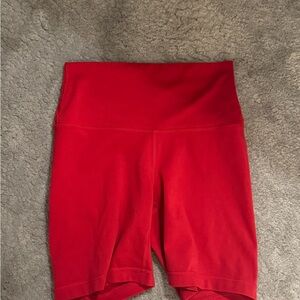 Yogalicious Bright Red High-Waist Bike Shorts